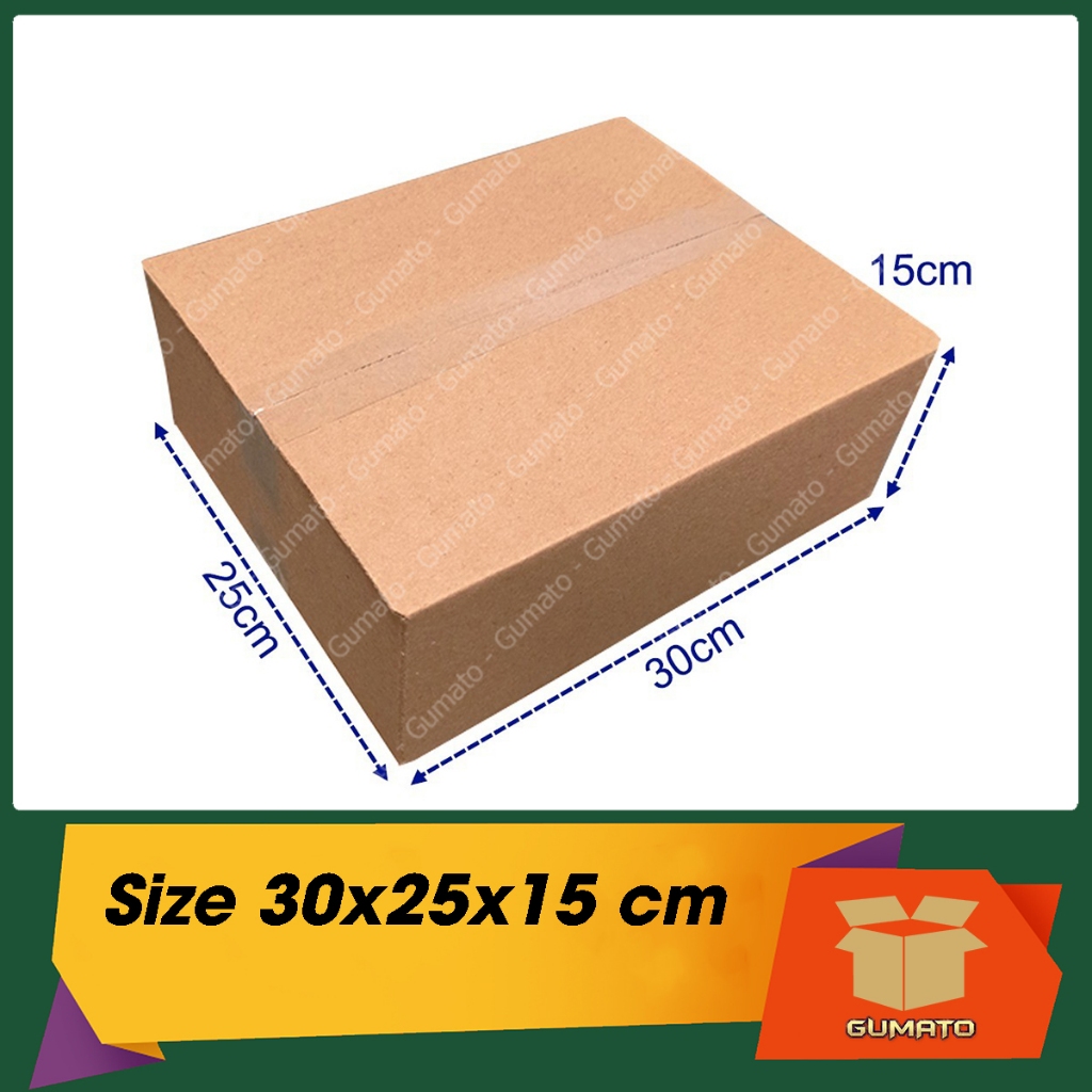 Size 30x25x15 cm, hộp giấy thùng carton gói hàng tại Gumato (Mã số P88)