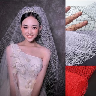 Vải lưới mắt cáo làm mạng che mặt, cài đầu khổ lớn (m) #0301