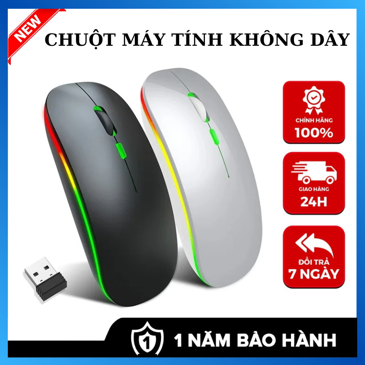 Chuột Không Dây A2 / M100 / G102 Pro Dùng Pin Sạc,Chuột Bluetooth Click Không Gây Tiếng Ồn, Hàng Cao