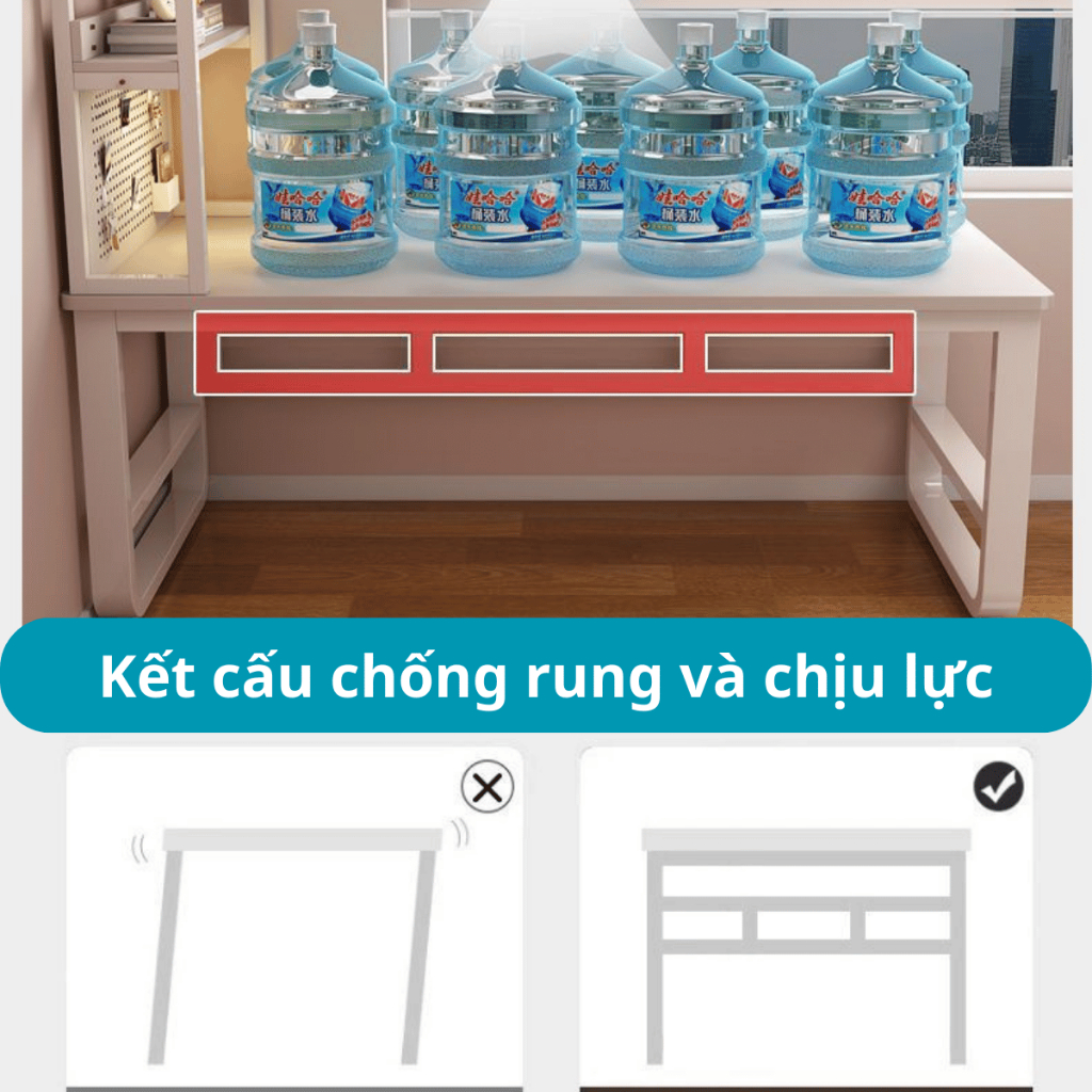 Bàn Học U Cong Có Kệ Sách – Mặt Gỗ MDF 15mm – Khung Thép Sơn Tĩnh – Bền Đẹp, An Toàn Cho Bé | BigBuy360 - bigbuy360.vn