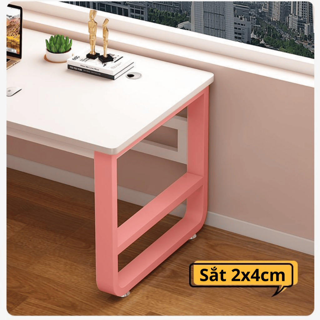 Bàn Học U Cong Có Kệ Sách – Mặt Gỗ MDF 15mm – Khung Thép Sơn Tĩnh – Bền Đẹp, An Toàn Cho Bé | BigBuy360 - bigbuy360.vn