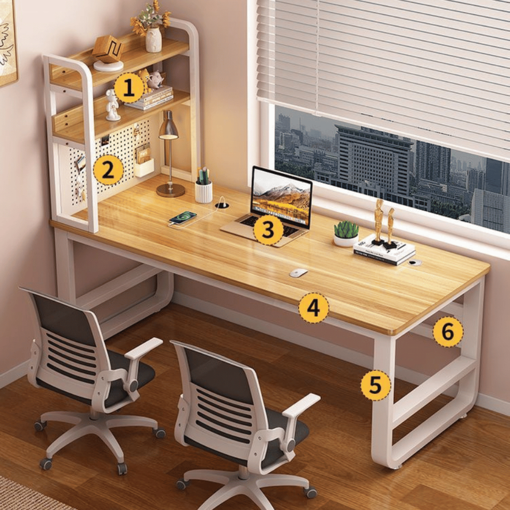 Bàn làm việc, Bàn học tập chân U cong (6) sơn tĩnh điện, Mặt MDF 15mm, chịu tải 250kg. | BigBuy360 - bigbuy360.vn