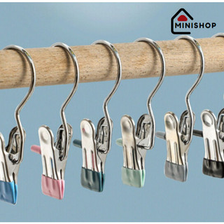Móc Kẹp Đơn Treo Quần Áo Mũ Nón Tất Vớ Bằng Inox Bọc Nhựa PVC Chắc Chắn Đa Năng