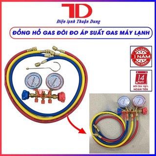 Đồng hồ đo gas đôi kèm dây nạp gas điều hòa chuyên dụng CT536H