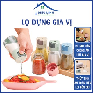 Hũ Đựng Gia Vị Thủy Tinh Kèm Nút Bấm Lọ Đựng Gia Vị Lọ Rắc Gia Vị Có Nút Bấm Tiện Lợi Dieulinhshop