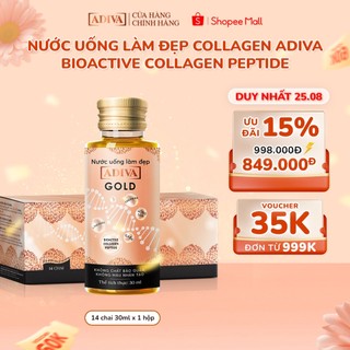 Nước Uống Làm Đẹp Collagen ADIVA Gold (14 Chai/Hộp)- Giúp Làn Da Căng Mịn, Giảm Nếp Nhăn Và Chống Lão Hóa