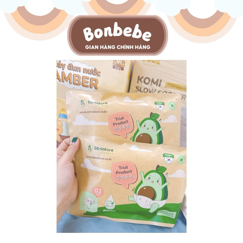 Combo 2 Miếng Bỉm Dùng Thử Quần/ Dán BB NATURE Hàn Quốc Mềm Mỏng Cho Bé Đủ Size Từ Newborn Đến 4XL