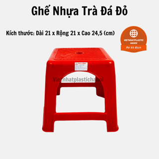 Ghế đẩu, ghế nhựa trà đá đỏ, trà chanh, ghế nhựa học sinh chào cờ GLCC bền đẹp rẻ 4002