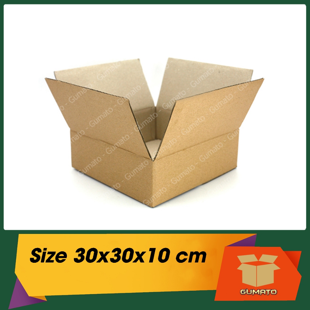 Size 30x30x10 cm, hộp giấy thùng carton gói hàng tại Gumato (Mã số P90)