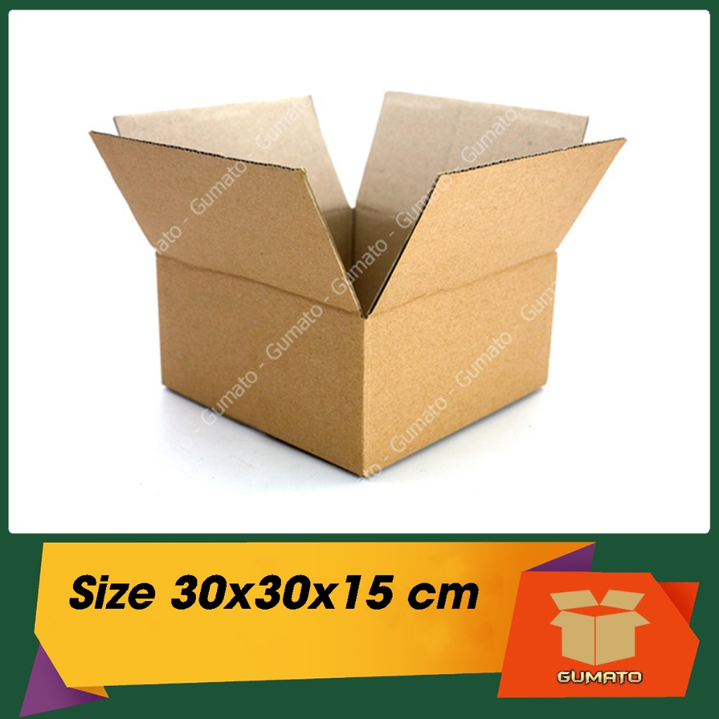 Size 30x30x15 cm, hộp giấy thùng carton gói hàng tại Gumato (Mã số P89)