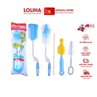 ⛔freeshipxtra⛔ bộ 5 chi tiết cọ bình sữa cho bé kháng khuẩn