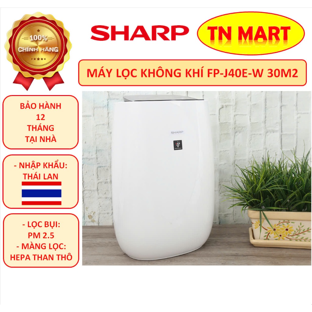 Lọc không khí Sharp FP-J40E-W 30m2, FP-J30E-B & FP-J30E-B 23m2, chính hãng, hàng mới, bảo hành 12 th
