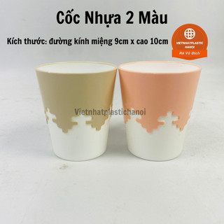 Cốc nhựa phíp 2 màu uống nước,đánh răng phối màu cao cấp
