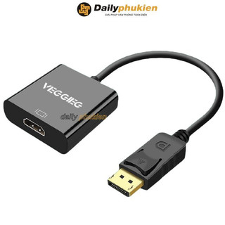 Cáp chuyển Displayport sang HDMI VEGGIEG- Hàng chính hãng, dây displayport to HDMI