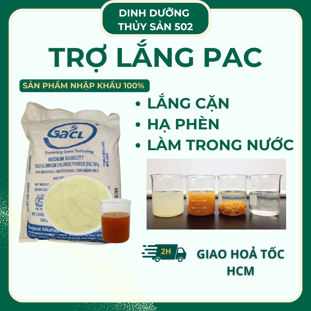Hóa chất xử lý nước hồ bơi - PAC trợ lắng Hoá chất bể bơi - PAC 31% Trắng chất trợ lắng xử lý nước