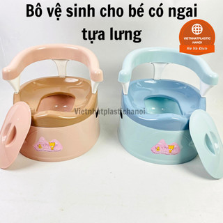 Bô vệ sinh cho bé có tựa lưng Việt Nhật - Dụng cụ vệ sinh tiện lợi cho bé có tựa, bô ngai