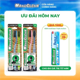 Bộ 4 bàn chải đánh răng lông mềm mỏng OralClean Carbon Slim Soft