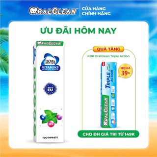 Kem đánh răng trắng răng OralClean Total Active Vitamin Healthy White 100ml