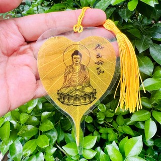 Lá bồ đề thư pháp cầu bình an tài lộc
