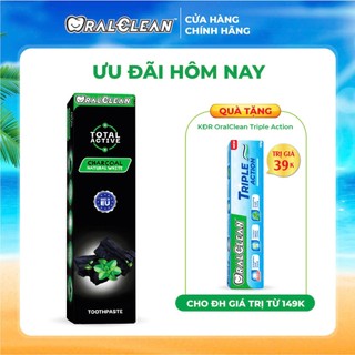 Kem đánh răng trắng răng than hoạt tính OralClean Total Active Charcoal Natural White 100ml