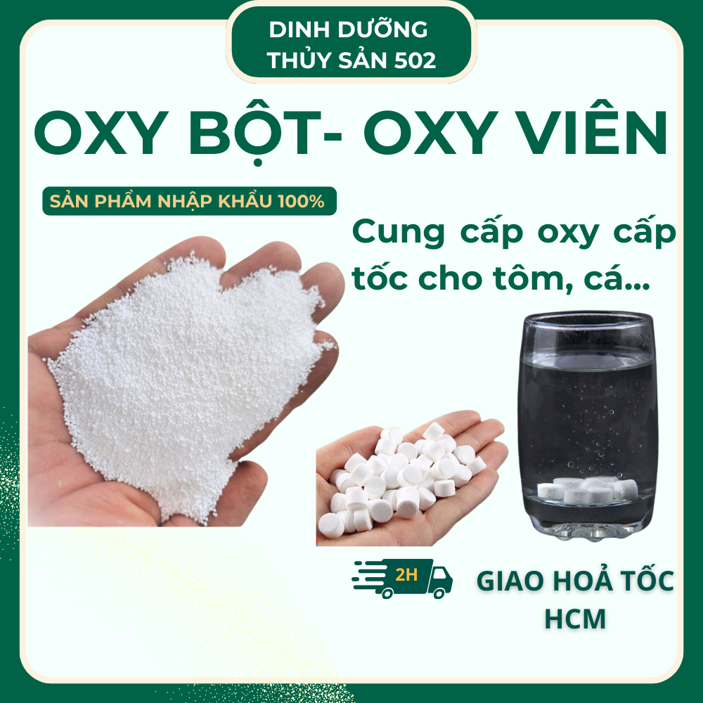 Oxy bột - Oxy viên - Sodium percarbonate dùng trong nuôi trồng thuỷ sản, cung cấp oxy cá