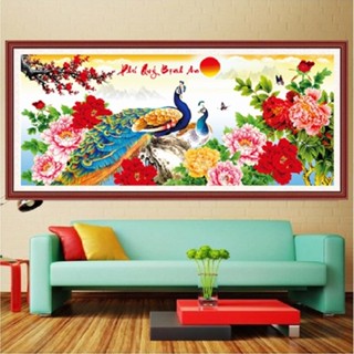 Tranh đính đá phú quý bình an KT:115x52cm , tranh gắn đá chưa gắn.