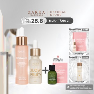 Bộ Đôi Zakka Naturals Tinh Chất Vitamin C GlowFruit+ 20g và Serum Revival B3 30ml Hỗ Trợ Làm Đều Màu Và Sáng Da