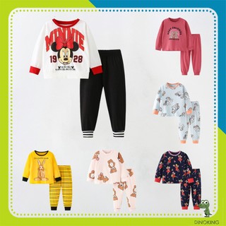 Bộ thu đông bé gái DINOKING Đồ bộ quần áo dài tay cho bé gái chất thun cotton mềm mịn thoáng mát trẻ em 2-8 tuổi DB08