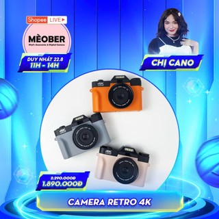 [Tặng thẻ nhớ] Máy Chụp Hình Retro 48MP Quay phim 4K UltraHD  - giả lập màu phim, quay video slow-mo, tích hợp wifi