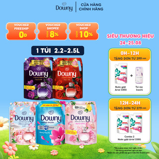 Nước Xả Vải DOWNY Tinh Dầu Thiên Nhiên/ Nước Hoa Cao Cấp nhiều mùi hương Túi 2.2L-2.5L