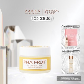 Mặt Nạ Enzyme Trái Cây Zakka Naturals Làm Sạch Mềm Da, Tẩy Tế Bào Chết PHA Fruit Enzyme Mask 40g