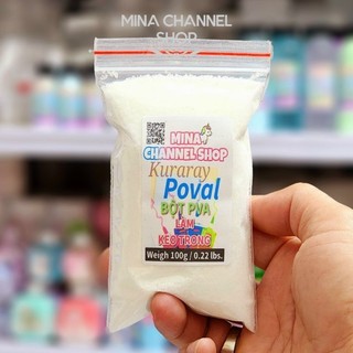 Bột PVA Kuraray Poval Chính Hãng Gói 100g - Nguyên Liệu Cao Cấp Làm Slime Của Mina Channel Shop