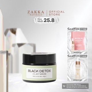 Mặt Nạ Đất Sét Than Hoạt Tính Thanh Lọc, Thải Độc Da Black Detox Clay Mask Zakka Naturals 40g