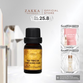 Tinh Dầu Tràm Trà Zakka Naturals Acne Tea Tree Oil Giảm Mụn Giảm Sưng 10ml