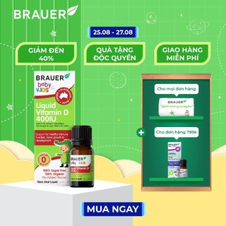 Siro BRAUER Liquid Vitamin D 400IU cho trẻ sơ sinh trở lên (10ml)