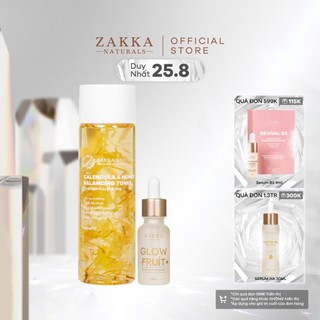 Bộ Đôi Zakka Naturals Tinh Chất Vitamin C GlowFruit+ 20g và Toner Hoa Cúc 150ml Hỗ Trợ Làm Sáng Da Và Giúp Da Ẩm Mượt