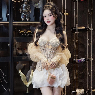 Đầm cup tay phồng dún bèo lai dễ thương nhà KT clothing