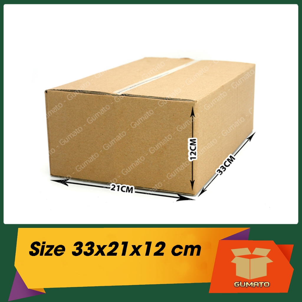 Size 33x21x12 cm, hộp giấy thùng carton gói hàng tại Gumato (Mã số P91)