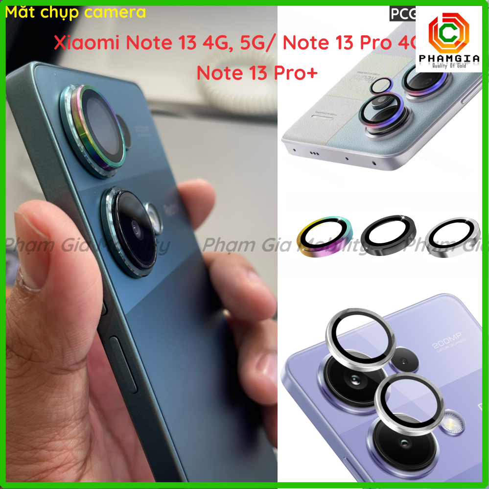 Mắt chụp, viền chụp camera Xiaomi Redmi Note 13 4G, 5G/ Note 13 Pro 4G, 5G/ Note 13 Pro+/ Poco M6 Pro 4G/ Poco X6 5G