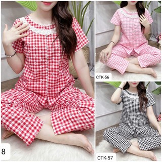 [Bunnysky] Đồ bộ nữ mặc nhà, quần áo nữ mặc nhà, bộ quần áo nữ mẫu cổ ren tròn siêu xinh