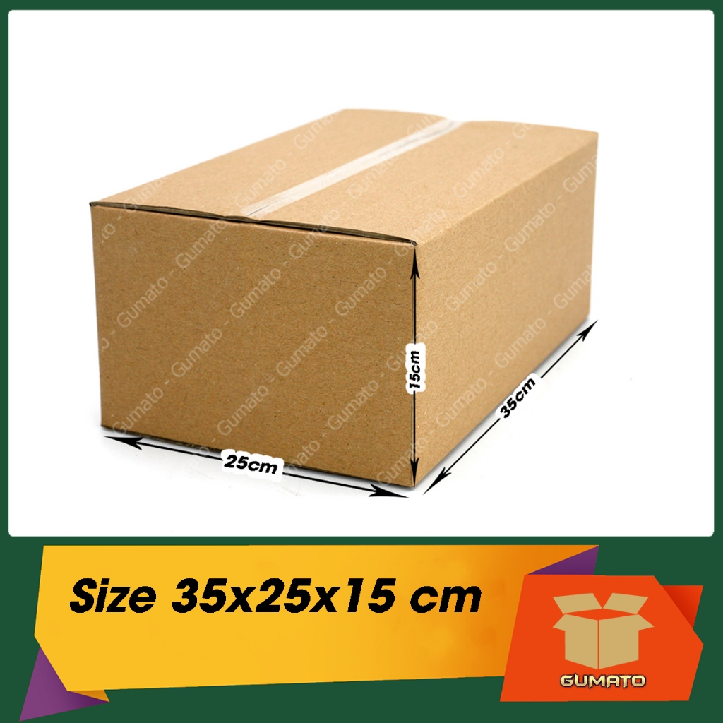 Size 35x25x15 cm, hộp giấy thùng carton gói hàng tại Gumato (Mã số P93)