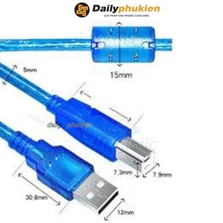 Dây USB kết nối máy tính với máy in canon 2900 dài 3m xanh có cục chống nhiễu , cáp máy in 3m
