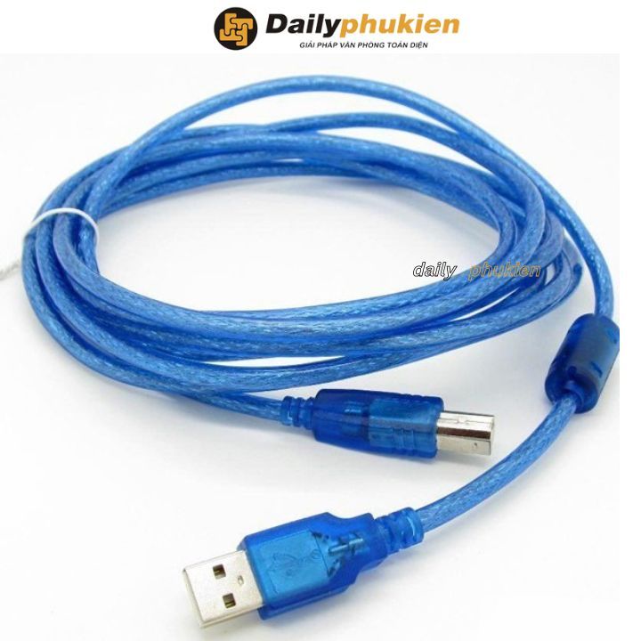 Dây USB kết nối máy tính với máy in canon 2900 dài 3m xanh có cục chống nhiễu , cáp máy in 3m