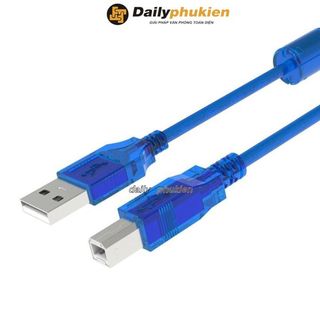 Dây USB kết nối máy tính với máy in canon 2900 dài 3m xanh có cục chống nhiễu , cáp máy in 3m