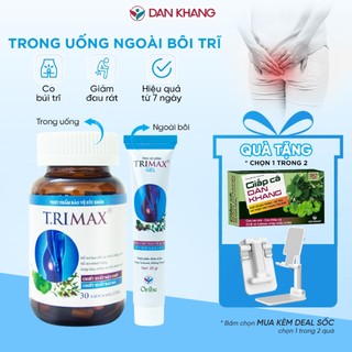 Trimax - Viên uống và gel bôi trĩ giúp co búi trĩ, giảm nhanh các triệu chứng của trĩ hiệu quả nhanh