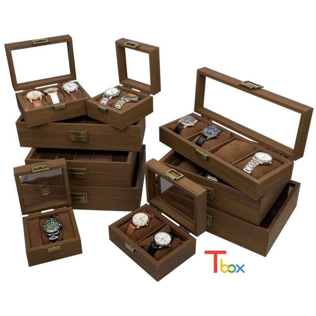 Hộp đựng đồng hồ, hộp trưng bày 12 chiếc đồng hồ bằng gỗ cao cấp, sang trọng