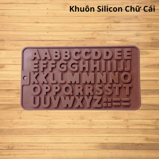 Khuôn silicon chữ cái và số (màu nâu), rõ nét dùng trang trí rau câu, làm sô cô la, kẹo dẻo, khuôn bảng chữ cái sắc sảo