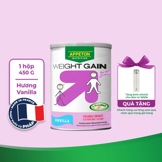 Sữa Appeton Weight Gain Junior cho Trẻ Em hương Vanila 450g
