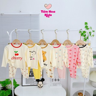   Bé 7-32kg  Bộ Dài Tay Thun Lạnh In Hình Nền Kem Mềm Mịn Mát Cho Bé Trai Bé Gái Mặc đi học đi chơi 