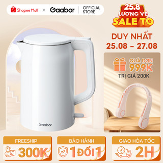 Bình đun siêu tốc Gaabor GK-S18P/EK20M-WH01A dung tích lớn 2L công suất 1500W lòng ấm thép liền kề dễ vệ sinh an toàn